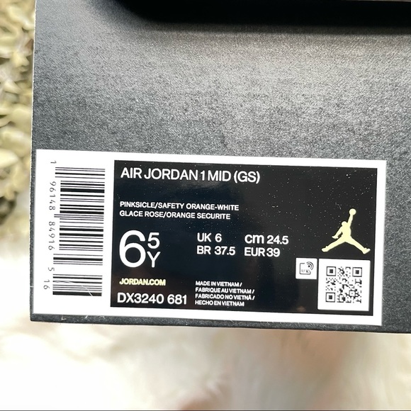 Nike Air Jordan 1 Mid GS Strawberry Pink W8 DX3240-681 NIB - Picture 12 of 13